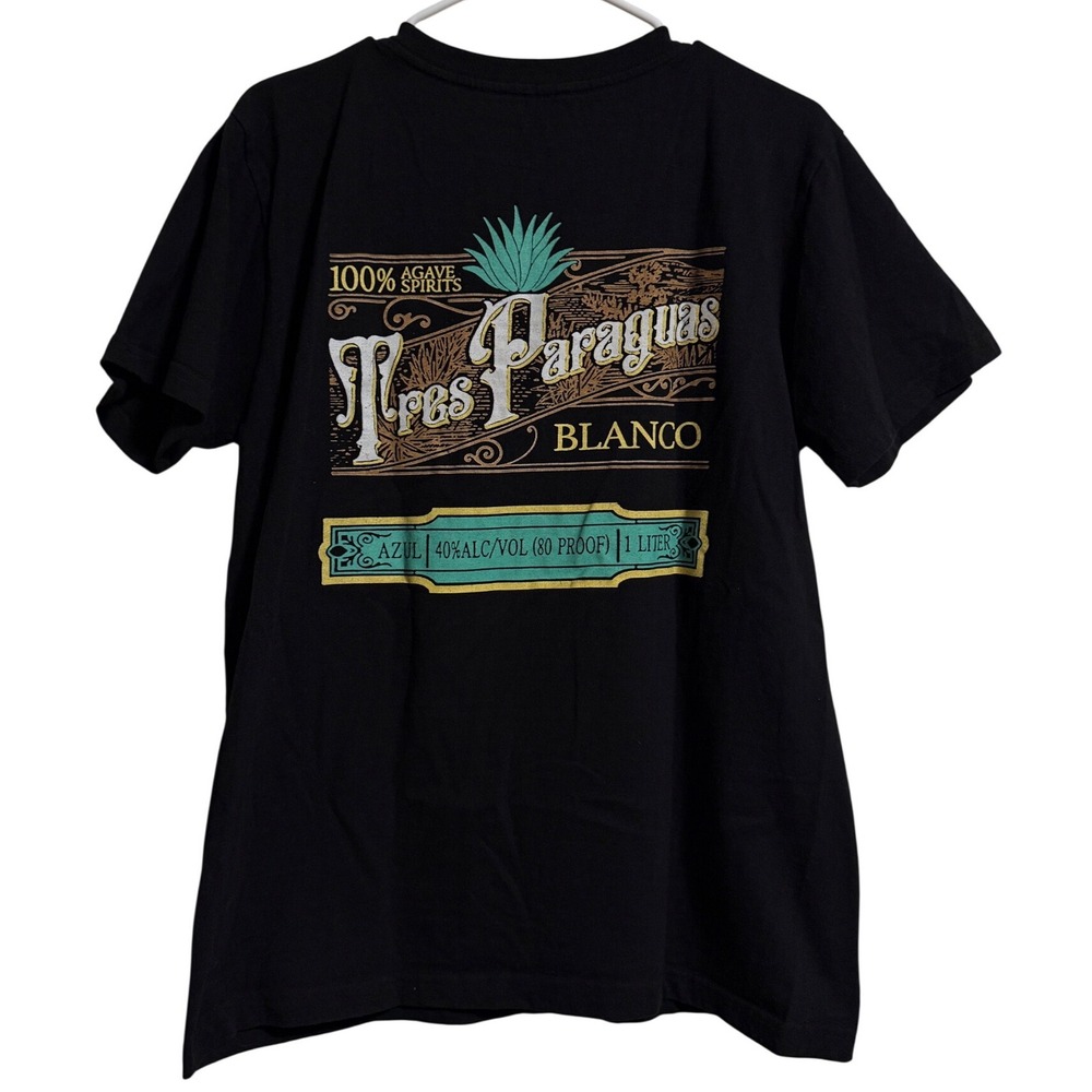 Call Your Mother Tres Paraguas Blanco Tequila Agave Black Graphic T-Shirt L